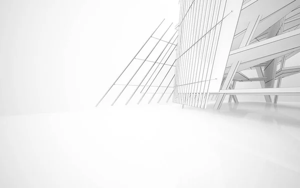 Abstraktní bílý interiér budoucnosti — Stock fotografie