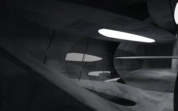 空の暗い抽象的なコンクリートの部屋 — ストック写真