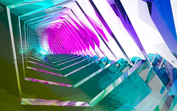 Interior arquitectónico con gradiente de vidrio geométrico — Foto de Stock
