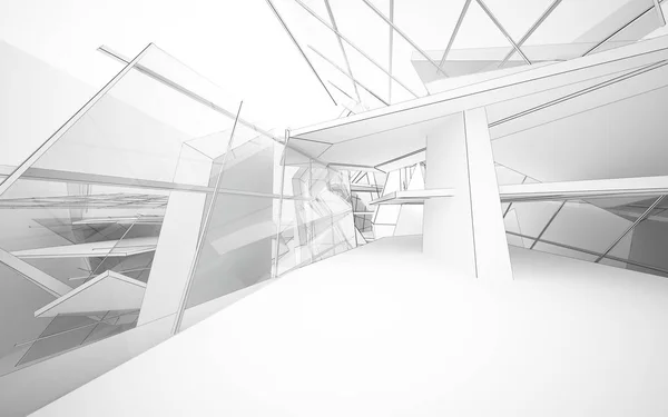 Abstraktní bílý interiér zvýrazňuje budoucnost. — Stock fotografie