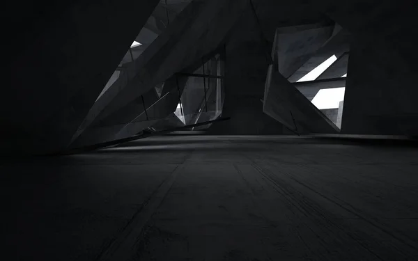 空の暗い抽象的なコンクリートの部屋 — ストック写真