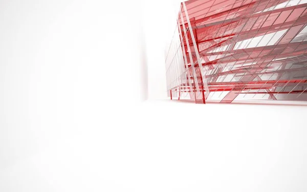 Интерьер с красными геометрическими линиями стекла — стоковое фото