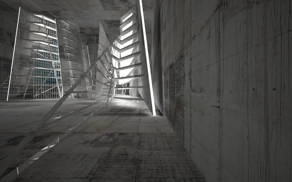 抽象的なコンクリートの部屋のインテリア — ストック写真