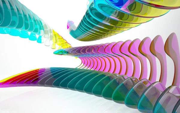Interior arquitectónico con escultura de colores — Foto de Stock