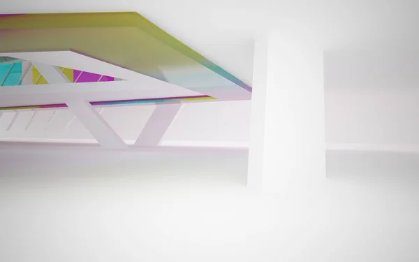 Интерьер с геометрическими линиями стекла — стоковое фото