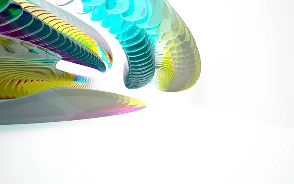 Архитектурный интерьер с цветной скульптурой — стоковое фото