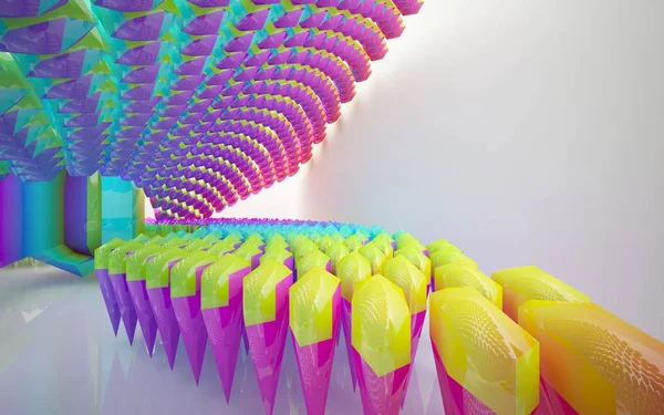 Interior dinámico con objetos de colores — Foto de Stock