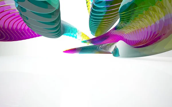 Renkli heykel ile mimari iç — Stok fotoğraf