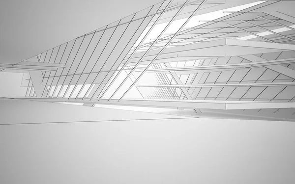 Interior putih abstrak dari masa depan — Stok Foto