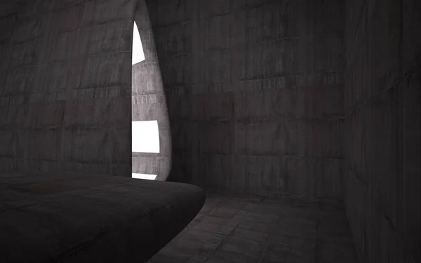 Lege donkere abstracte concreet kamer interieur met witte beeldhouwkunst — Stockfoto