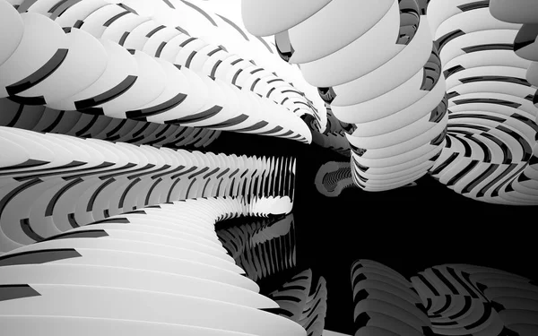 Beyaz pürüzsüz nesnelerle siyah iç — Stok fotoğraf