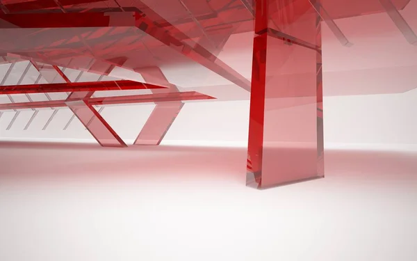 Interieur met geometrische glas lijnen — Stockfoto