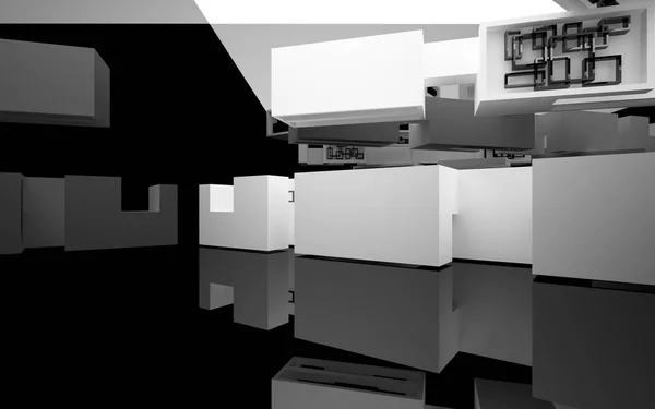 Interior dengan obyek hitam dan putih — Stok Foto