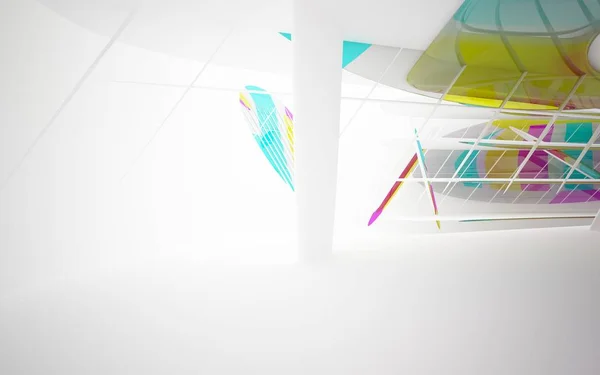 Interieur met geometrische glas lijnen — Stockfoto