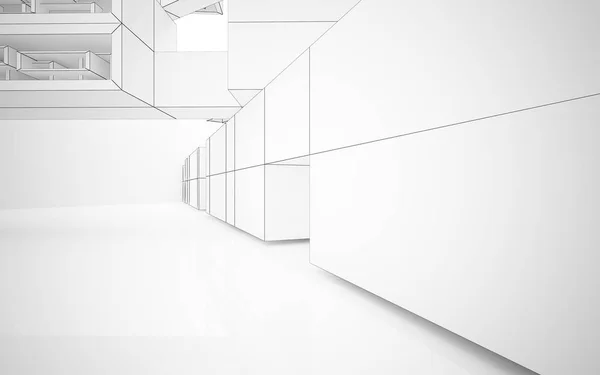 Interior abstracto con objetos futuristas . — Foto de Stock