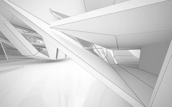 Abstracto interior blanco destaca futuro. — Foto de Stock
