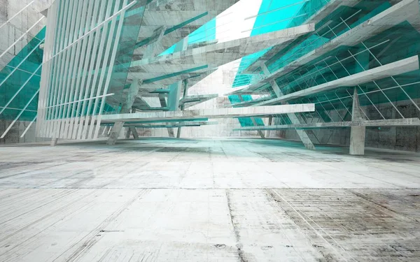 Bstract verre turquoise et béton intérieur lisse — Photo