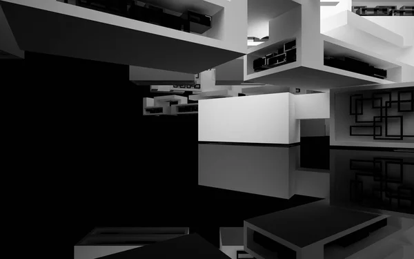 Interior com objetos pretos e brancos — Fotografia de Stock