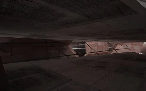 Boş karanlık soyut kahverengi beton Oda — Stok fotoğraf