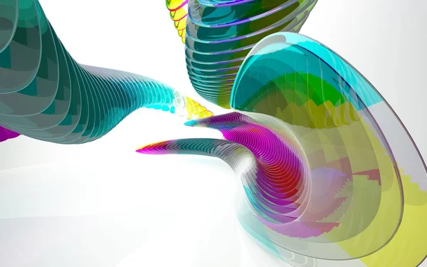 Architectural interior with colored sculpture — Stock Photo, Image