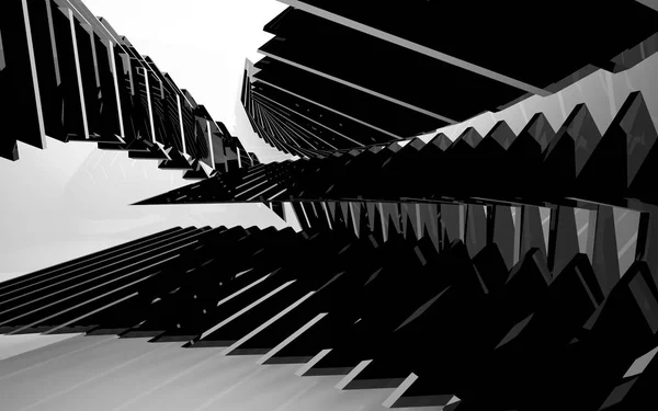 Interior del futuro con escultura negra brillante —  Fotos de Stock