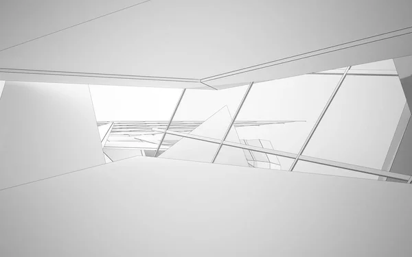 Abstrait intérieur blanc souligne l'avenir. — Photo