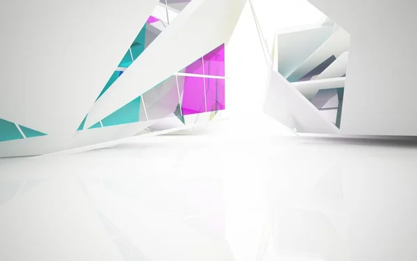 Arkitektoniska interiör med geometriska glas linjer — Stockfoto