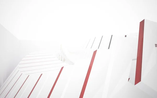 Innenraum mit weißer Skulptur und geometrischen Linien — Stockfoto