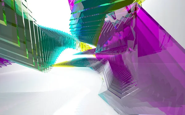 Arkitektoniska interiör med gradient geometriska glas — Stockfoto