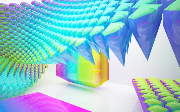 Interior dinámico con objetos de colores — Foto de Stock