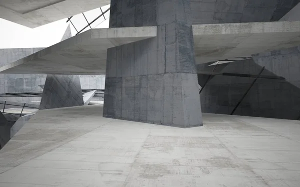 Salle de béton abstrait sombre vide — Photo
