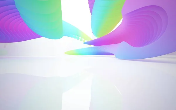 Interno dinamico con oggetti colorati gradienti — Foto Stock