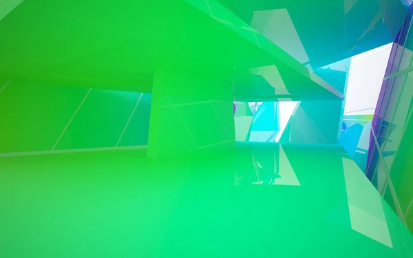 Interiör med gradient geometriska glas skulptur — Stockfoto