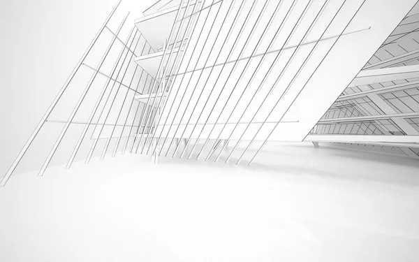 Abstract white interior of the future — Stock Photo, Image