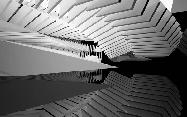 Interior do futuro com escultura branca brilhante — Fotografia de Stock