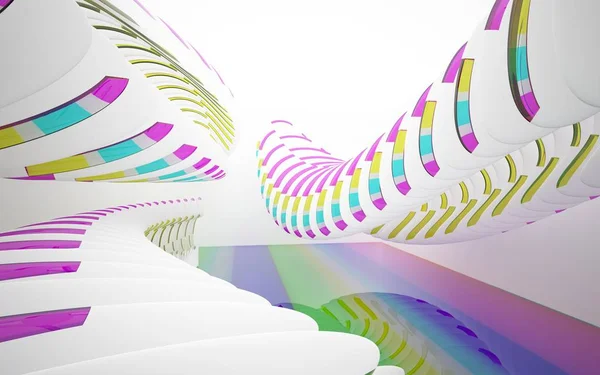 Fondo arquitectónico con líneas de gradiente de colores — Foto de Stock