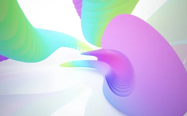 Interno dinamico con oggetti colorati gradienti — Foto Stock