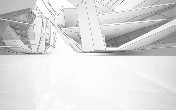 Abstract white interior of the future — Stock Photo, Image