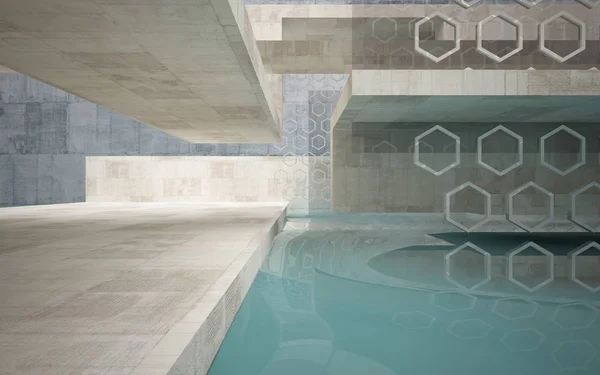 Abstract concrete room interior — Stock Photo, Image