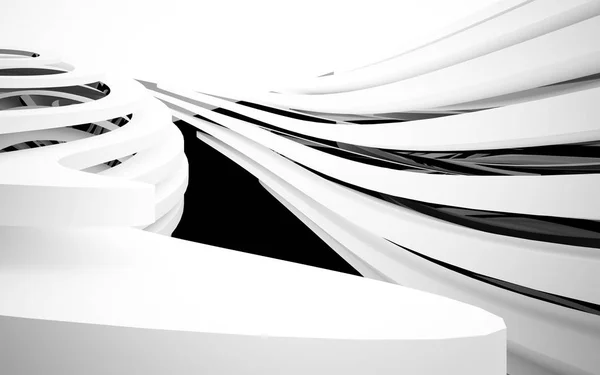 Interno nero con oggetti bianchi lisci — Foto Stock