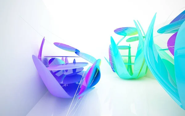 Interior do gradiente de vidro colorido — Fotografia de Stock