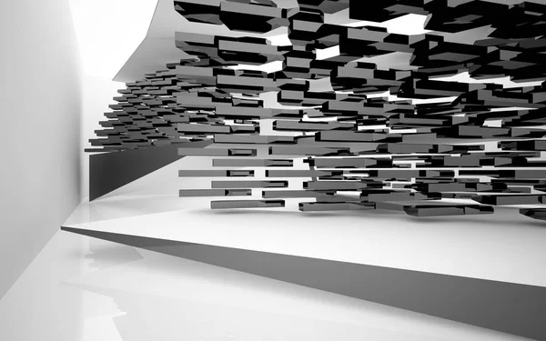 Interior abstracto del futuro con escultura brillante —  Fotos de Stock