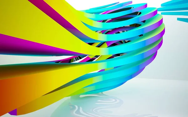 Interior com objetos coloridos gradiente — Fotografia de Stock
