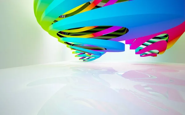 Innenraum mit farbigen Objekten mit Farbverlauf — Stockfoto