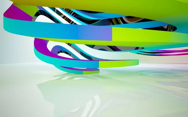 Interiör med gradient färgade objekt — Stockfoto