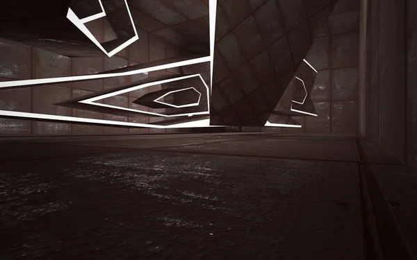 Abstrakta rummet interiören av rostiga metall — Stockfoto
