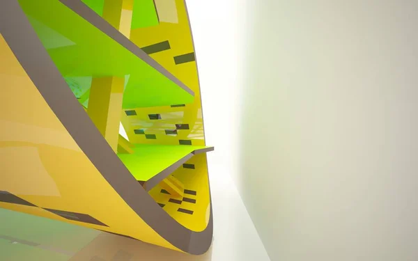 Динамический интерьер с объектами градиентного цвета — стоковое фото