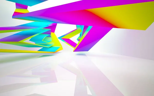 Interior dinámico abstracto con objetos de color degradado — Foto de Stock