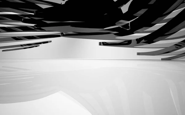 Interior blanco con objetos lisos negros —  Fotos de Stock