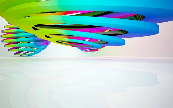Interiör med gradient färgade objekt — Stockfoto